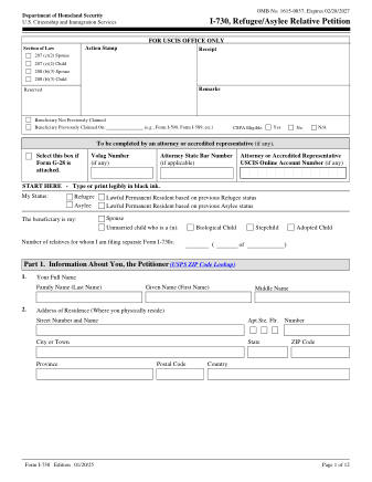 USCIS Form I-730
