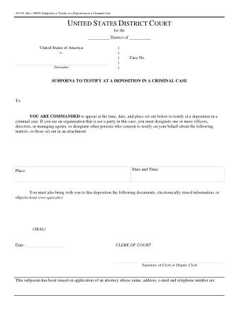 US Courts Form AO090