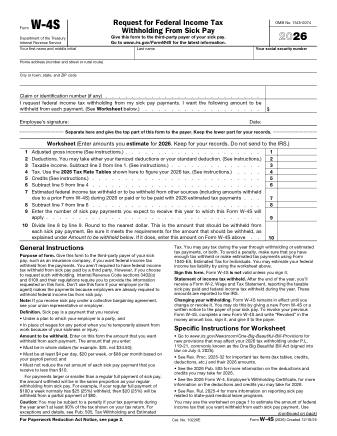 IRS Form W4S