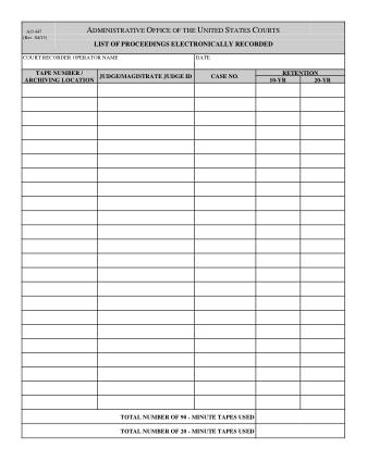 US Courts Form AO447