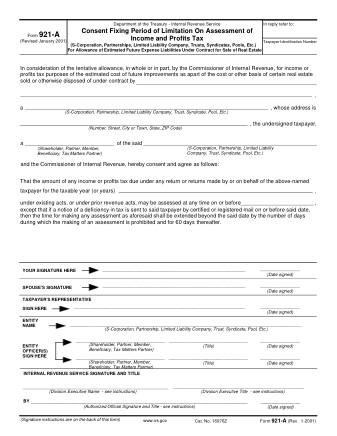 IRS Form 921A