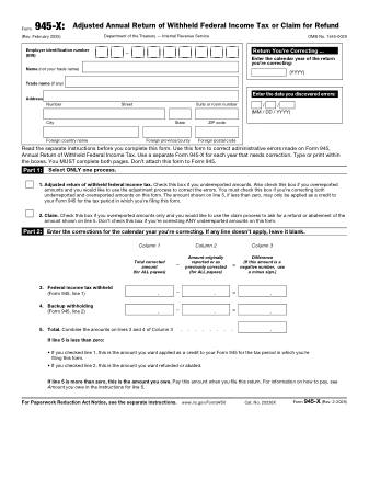 IRS Form 945X
