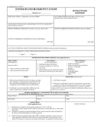 US Courts Form B 005 1207F