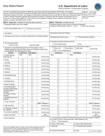 DOL Form CA 17