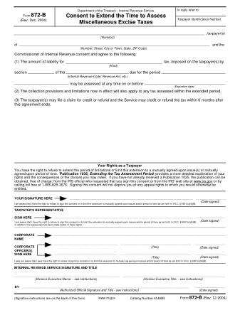 IRS Form 872B