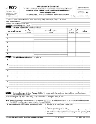 IRS Form 8275
