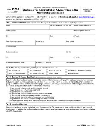 IRS Form 13768
