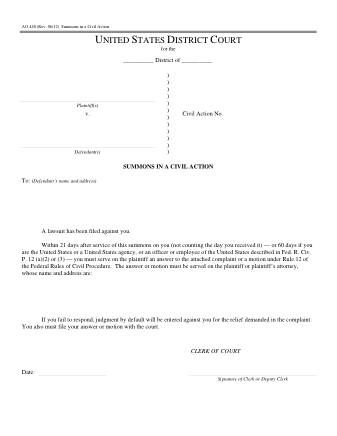 US Courts Form AO440