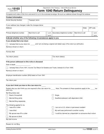 IRS Form 15103