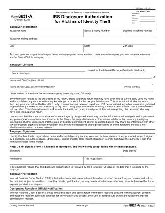 IRS Form 8821A