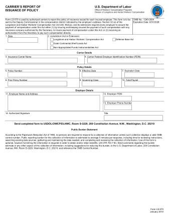 DOL Form LS 570