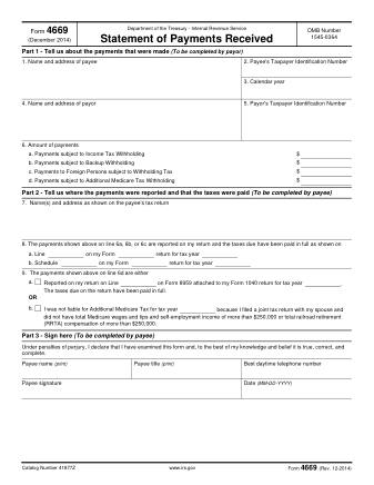 IRS Form 4669