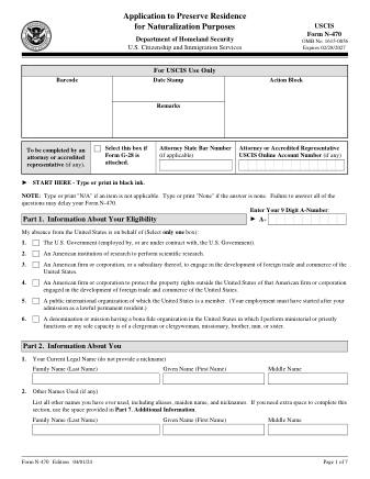 USCIS Form N-470