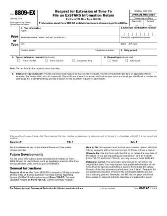 IRS Form 8809EX