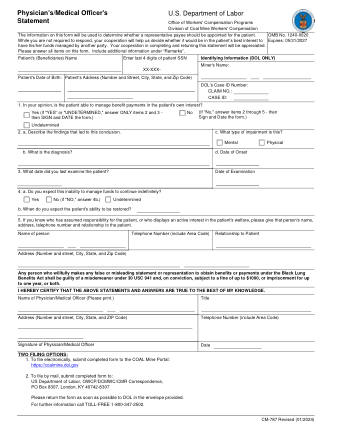 DOL Form CM 787