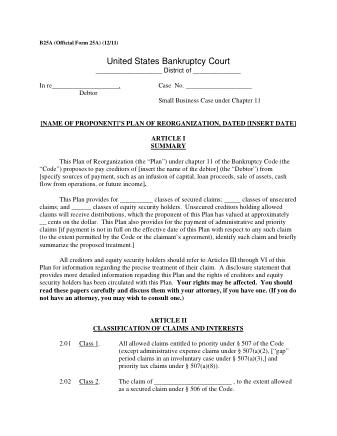 US Courts Form B 025A