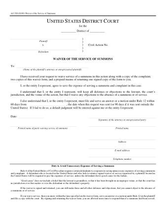 US Courts Form AO399