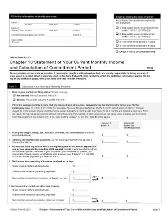 US Courts Form B 22C1