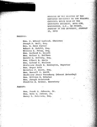 US Courts Form CR01 1972 MIN