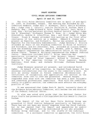 US Courts Form CV04 1999