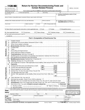 IRS Form 1120ND