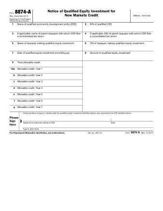 IRS Form 8874A