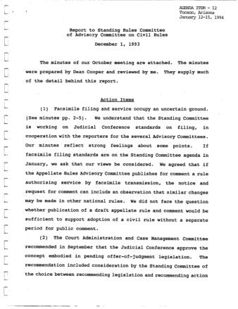 US Courts Form CV12 1993