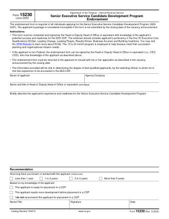 IRS Form 15230