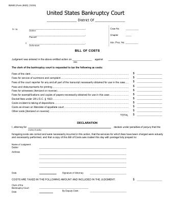 US Courts Form FORM 2630 1224