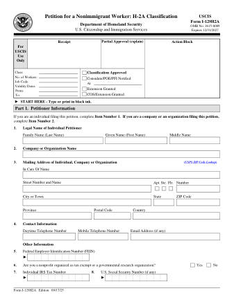 USCIS Form I-129H2A