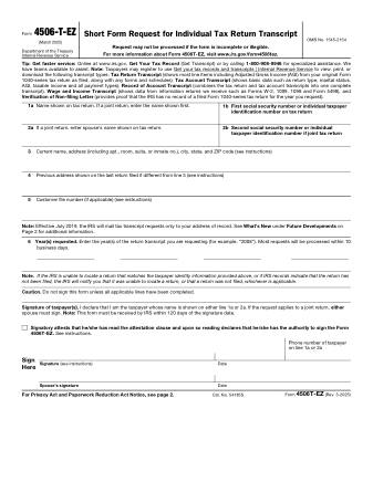 IRS Form 4506TEZ