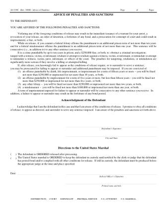 US Courts Form AO199C