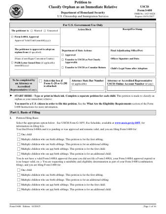 USCIS Form I-600