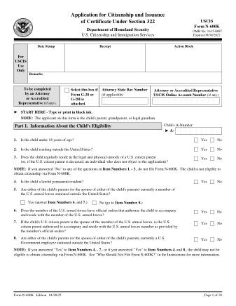 USCIS Form N-600K