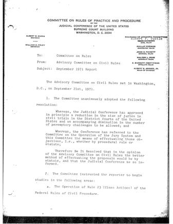 US Courts Form CV09 1971