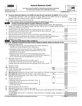 IRS Form 3800