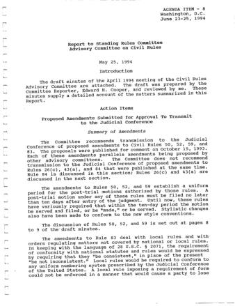 US Courts Form CV5 1994