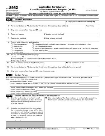 IRS Form 8952