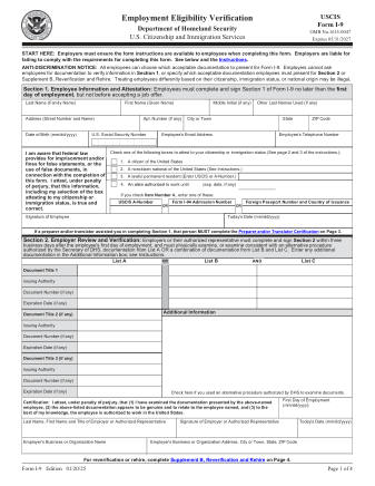 Form I-9 - Employment Eligibility Verification