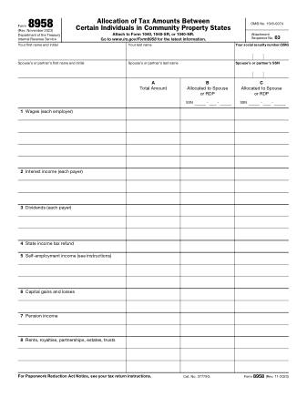 IRS Form 8958