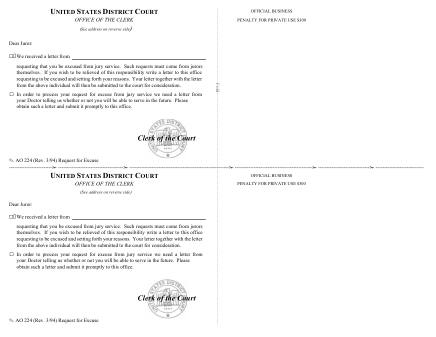 US Courts Form AO224