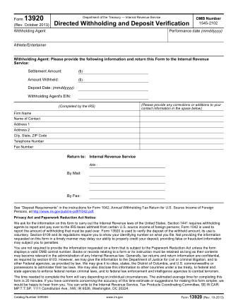 IRS Form 13920