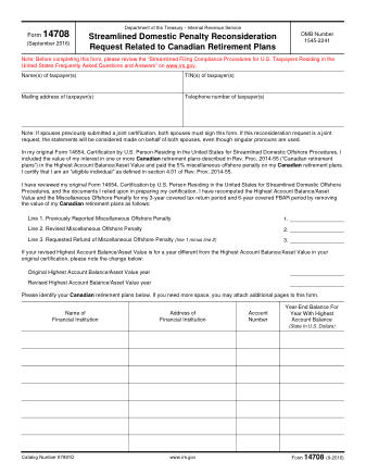 IRS Form 14708