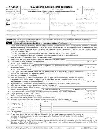 IRS Form 1040C