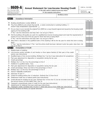IRS Form 8609A