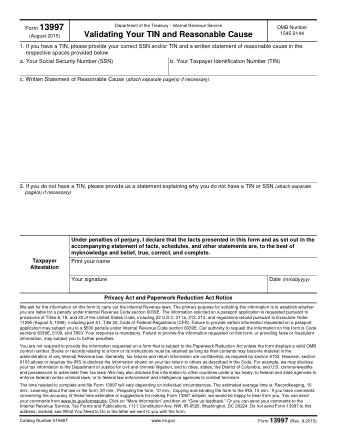 IRS Form 13997
