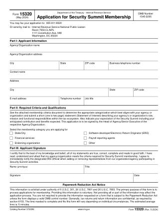 IRS Form 15320