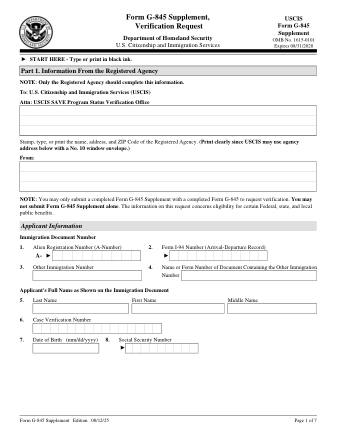 USCIS Form G-845SUP