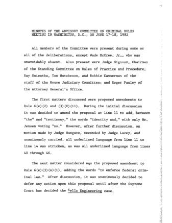 US Courts Form CR06 1982 MIN
