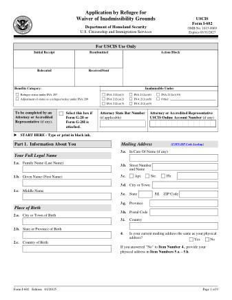 USCIS Form I-602